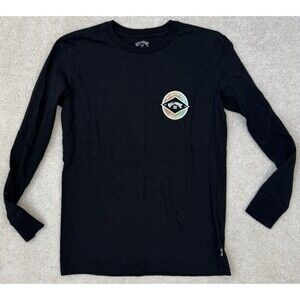 Billabong Boys Small Black Graphic Long Sleeve Shirt *Fits Boys 10